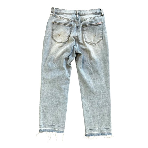 Hudson Kass Distressed High Rise Ankle Crop Straight Leg Jeans Light Wash 29 - Picture 9 of 10